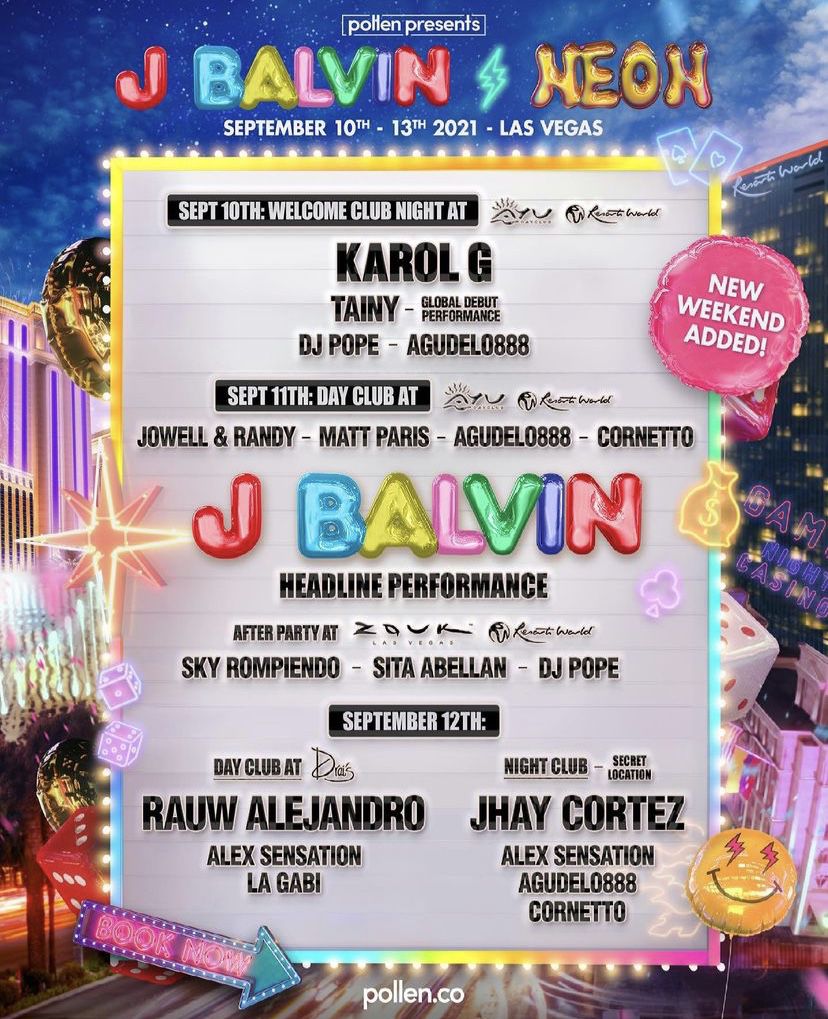 J Balvin NEON Festival Tickets 2