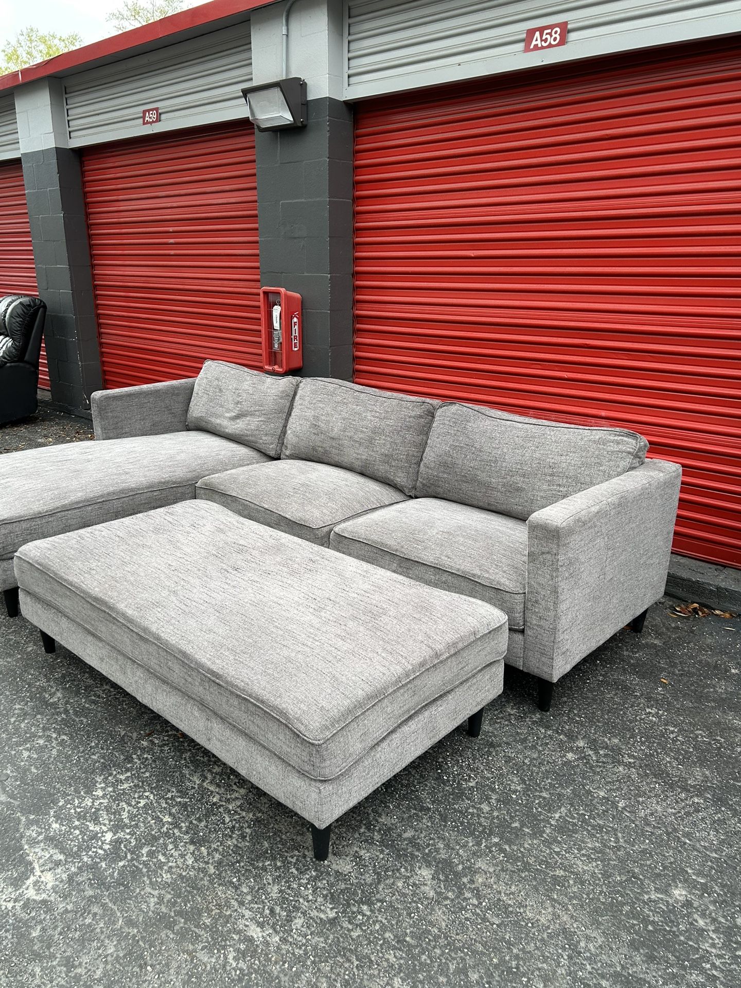 L Shape With Ottoman