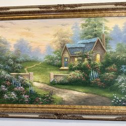 C. Jeffrey Cottage Oil Painting 