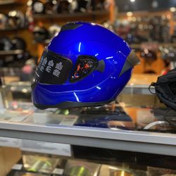 New Blue Dot Motorcycle Helmet $120