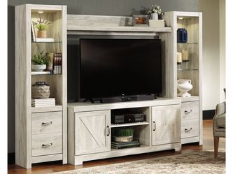 Bellaby Whitewash 4-Piece Entertainment Center