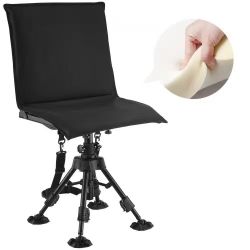 779#Hunting Chair, 360° Silent Swivel, Foldable Portable Blind Chair, Heavy-Duty Steel Frame Ground Stool Seat,with Seat Cover, Anti-Sink Feet, Height