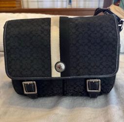 Coach Signature Heritage Stripe Messenger Bag