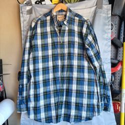 Mens Woolrich Long Sleeve Flannel Shirt, Size XL