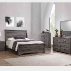 4- Pc Bedroom set Dresser,Mirror  Nightstand (1) Queen size bed frame  Not including Mattress and Box Sp