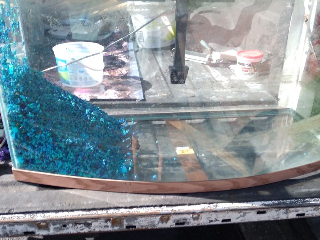 43 Gal Curved Front Fishtank With Powerfilter Fish Tank