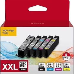 Brand New Unopened   280XXL 281XXL Ink Cartridges Compatible 280 281 for Canon Ink 280 and 281 Cartridges for Canon tr8620a Ink cartridges to Use with