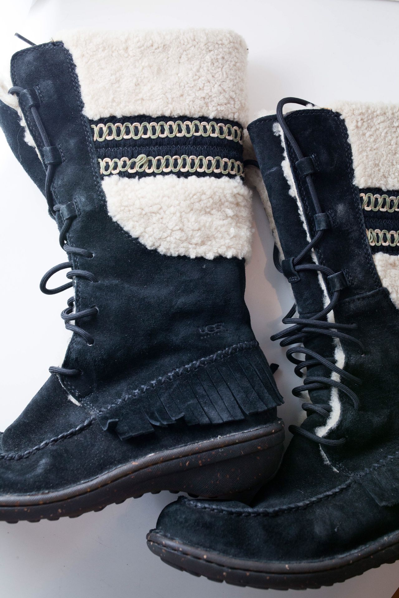 Genuine Leather & Sheepskin Ugg Boots Used Size 8