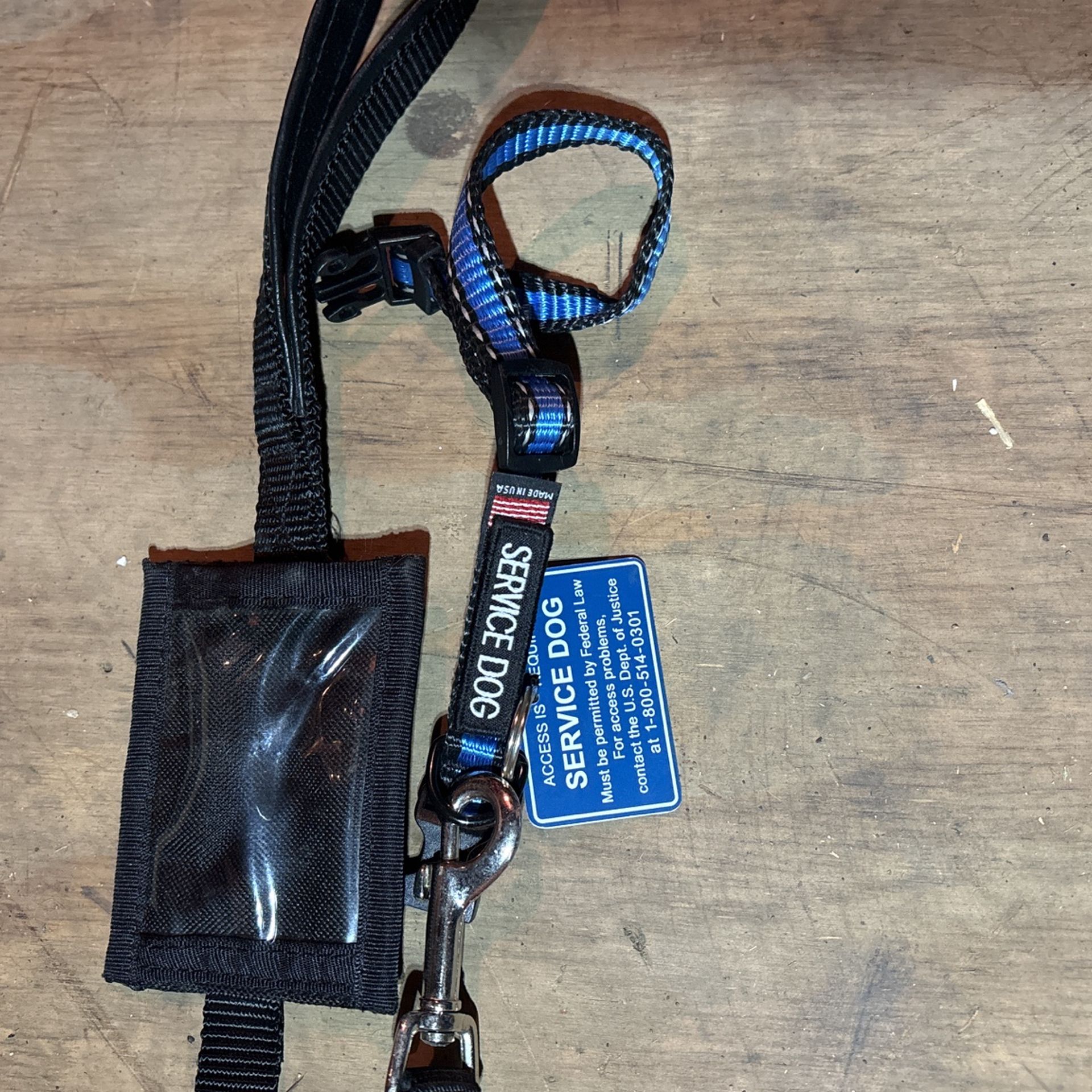 Service Dog Collar And Leash With Pocket For Certification 