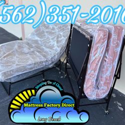 Twin Foldable Bed With Mattress Single Individual Colchon 