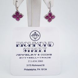 18k rose gold 3.5ctw ruby earrings