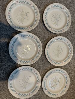 Vintage goose plate set