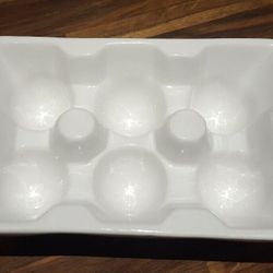 Blue Harbor Collection Pottery Egg Tray white, 6-pack