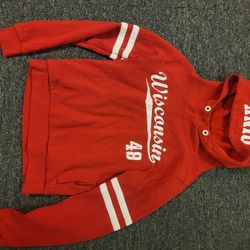 Women's XS Pink Wisconsin red hooded sweatshirt Lot 16