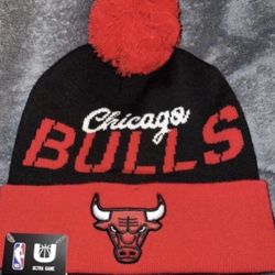 New Chicago Bulls Pom Pom Beanie Hat NBA Ultra Game