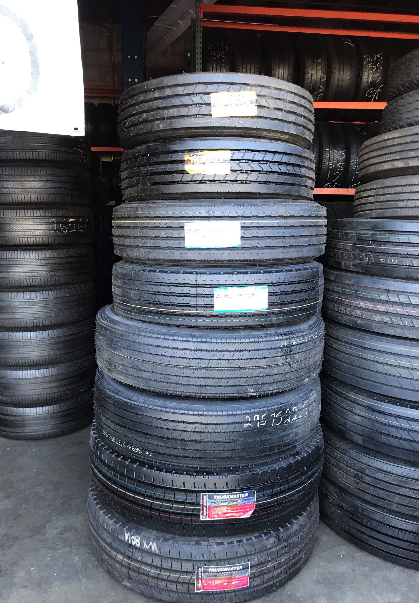 Tire shop in Escondido most sizes in stock commercial tires tow truck big rig bobcat