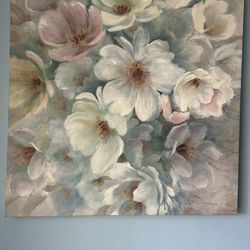Floral Print In Canvas 24”x24”