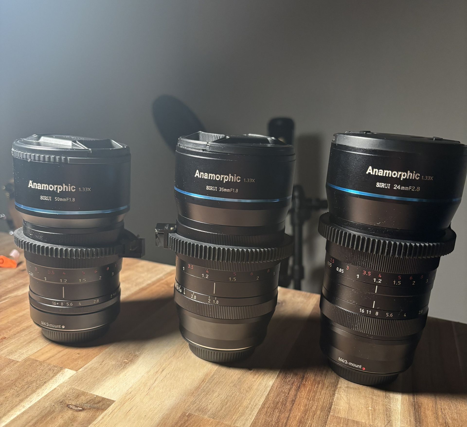 Sirui anamorphic lenses 24mm, 35mm, 50mm : MFT