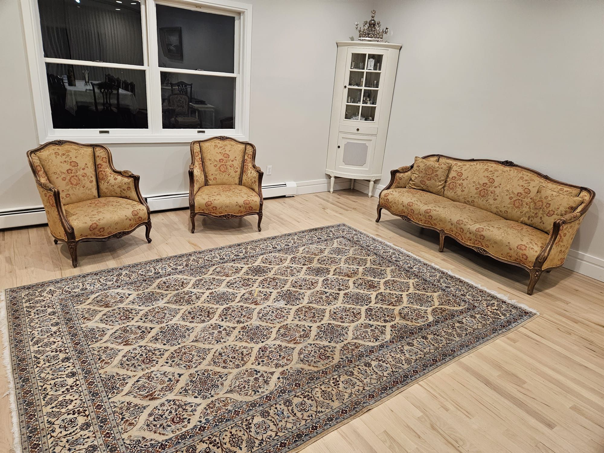 3 piece antique 1950s sofa and 2 chairs