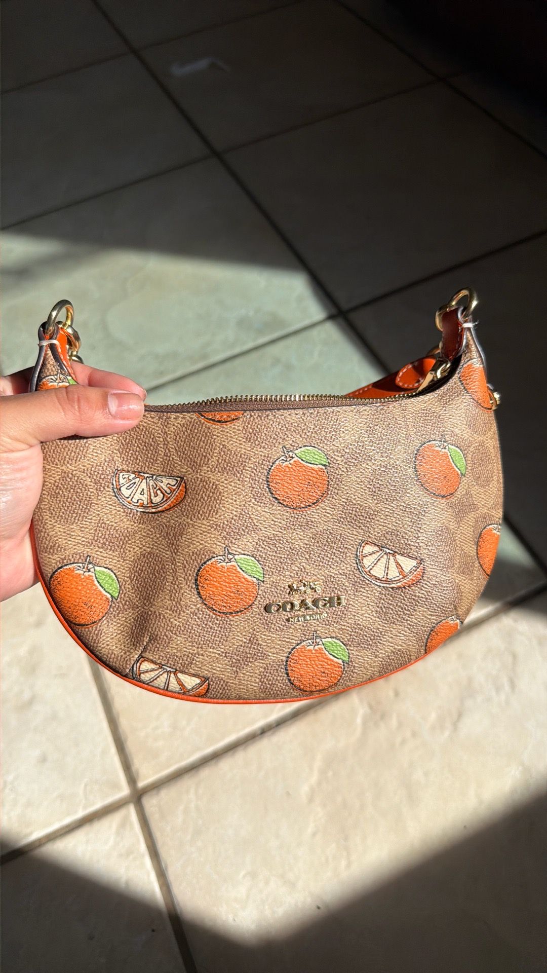 Orange Coach Shoulder Bag