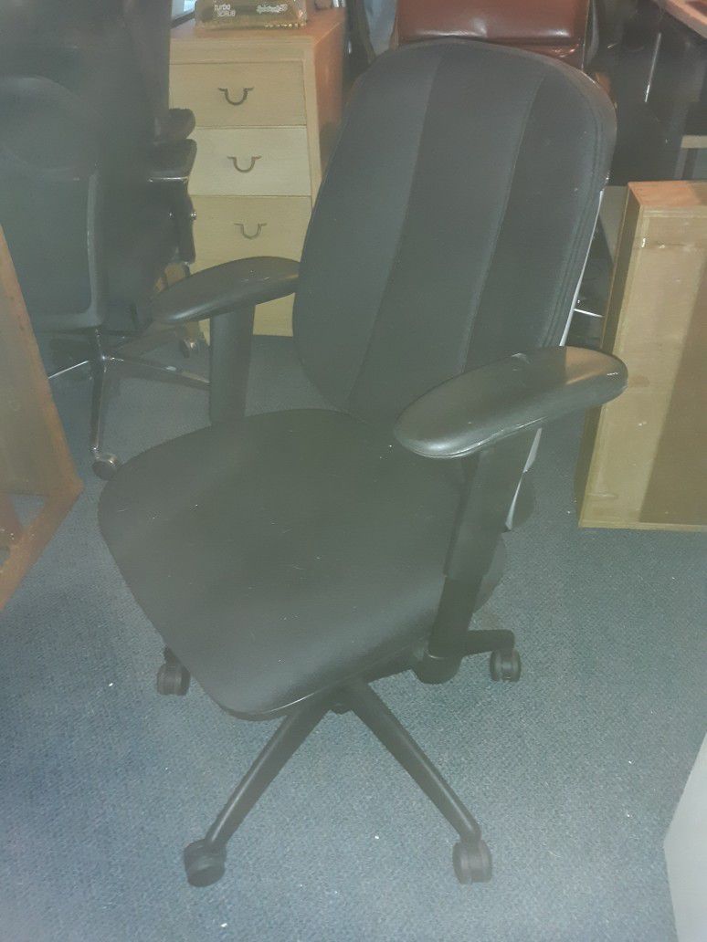 Office Desk Chair Black Microfiber With Gel Foam Seat Grey Back Adjustable
