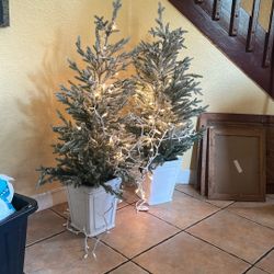 Pre Potted Christmas Trees The Lights Work 