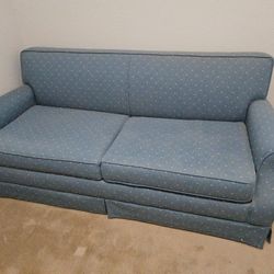 Blue Sleeper Sofa Hardly Ever Used. 