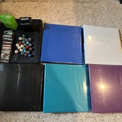 MTG Lot, Full Art OG Zendikar Lands, Spin Down Dice, Binders, And Card Lot