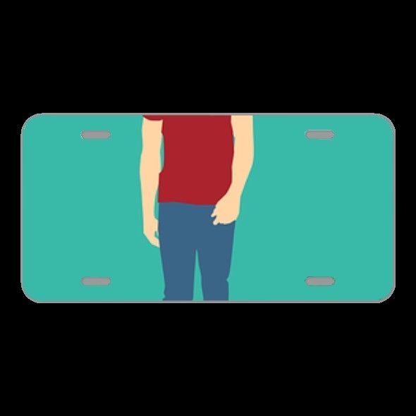 License Plate Novelty Car Front Youth T-Shirt Walking Looking Model