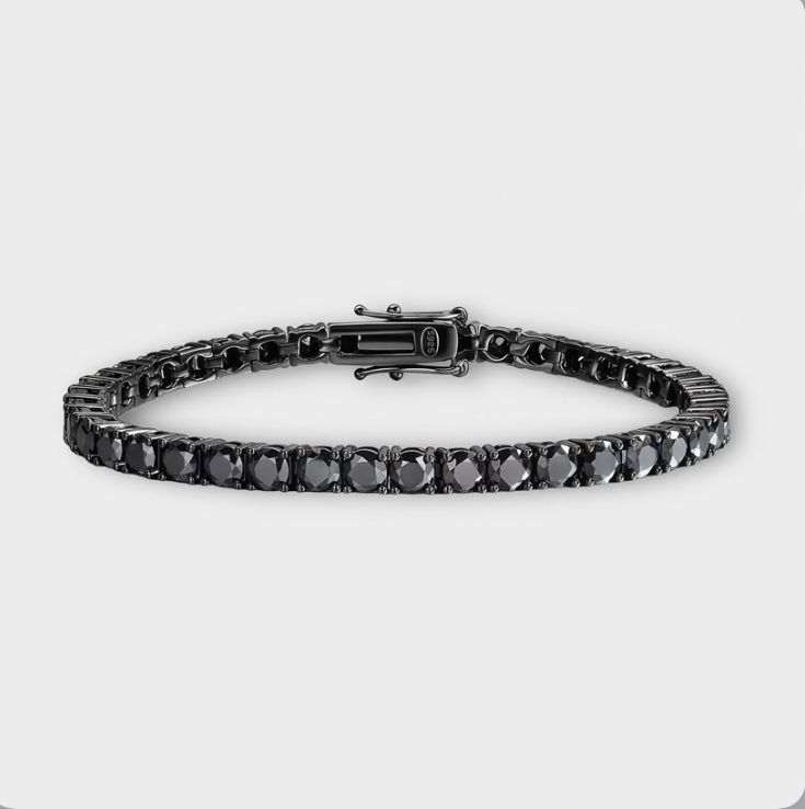 Black Moissanite Tennis Chain