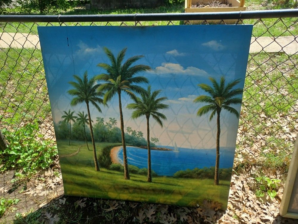 FRAMED ART WORK ON CANVAS 4FT BY 4FT $120 FINAL PRICE