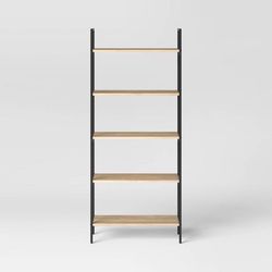 72" 5 Shelf Loring Ladder Bookshelf - White Oak