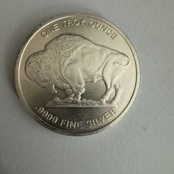silver round coin one troy ounce
