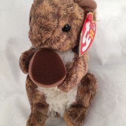 Collectible, Plush Ty brown squirrel beanbag toy.