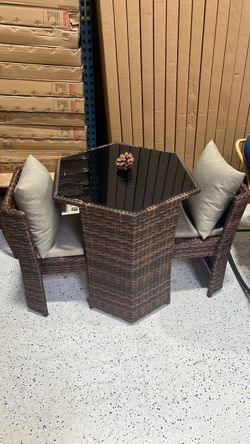 3-Piece Outdoor Wicker Bistro Set