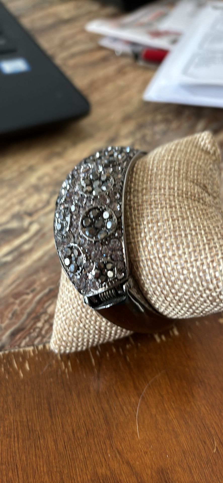 Vintage Black Rhinestone Bracelet 