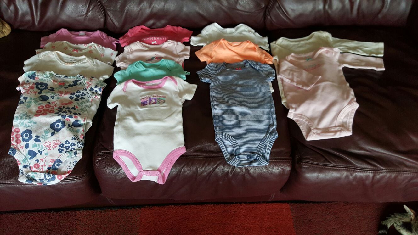 Huge lot 3 mo girls onesies long and short sleeve