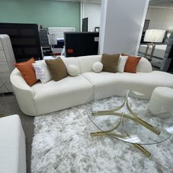 Curved  Sofa Cream 