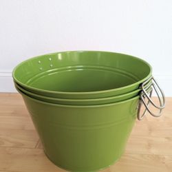 Beverage Tub Galvanized Steel Ice Buckets - 3 Total