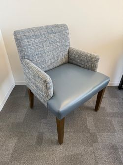 OFS Modern Blue & Silver Upholstered Guest Chair