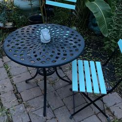 Wrought Iron Outdoor Cafe Table And Chairs 