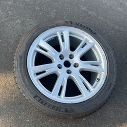 1 Only - 245/45zr19 5x4.72 5x120 Stock Split Spoke Tesla Model S X Bmw Wheel Rim With New Michelin Pilot Sport 4 Tire 2023 DOT
