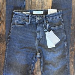 NWT Mango Jeans Skinny Size 2 Faded Black Mid Waist Ankle