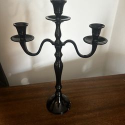 Black Glass Candelabra