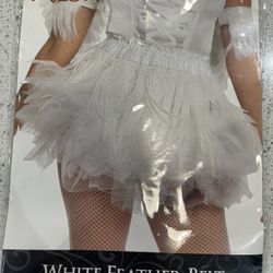 WHITE FEATHER BELT ADULT ONE SIZE