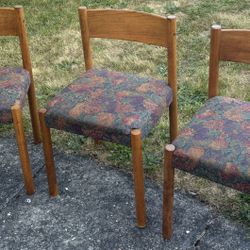 Three Danish Teak Vintage Dining Chairs
