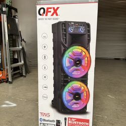 QFX  2x12”  Double speaker with microphone and  LED party Lights 