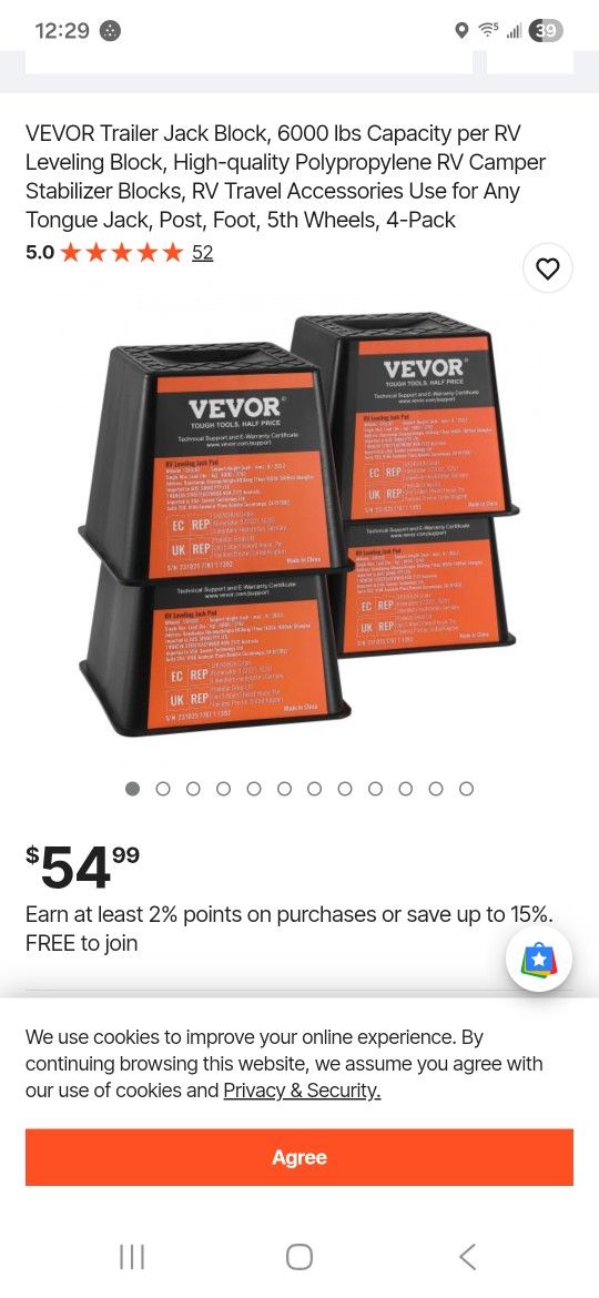 New Vevor RV Trailer Jack Block