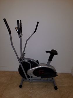 BCP 2 in 1 Elliptical Trainer Exercise Fitness Bike with LCD