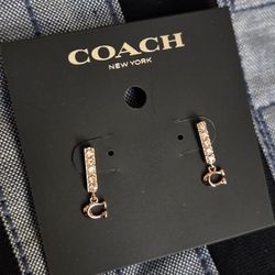 New COACH Rosegold Earrings 
